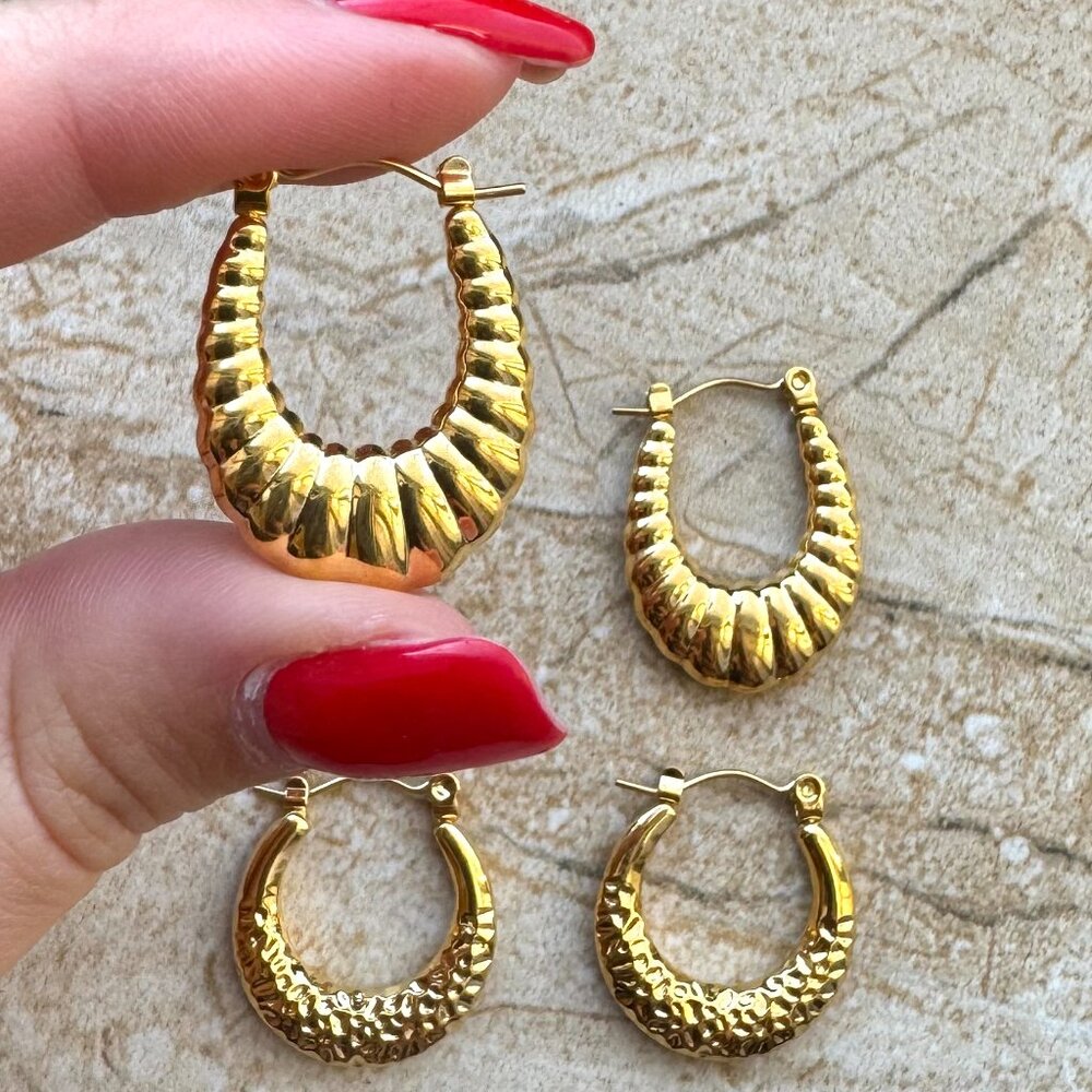 Fashion Gold Earrings Jewelry Pack of 2